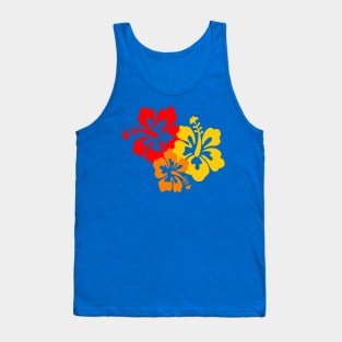 Hibiscus flowers red gold orange tropical Tank Top